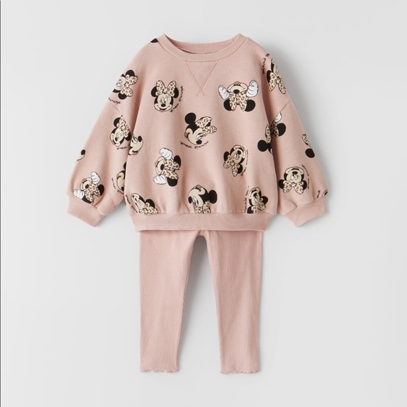 Zara Disney Minnie Mouse plush pink sweatshirt 18/24m - Picture 1 of 7